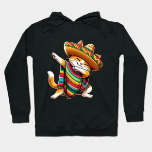 Cinco De Mayo Funny Mexican Cat Sombrero Poncho Hoodie